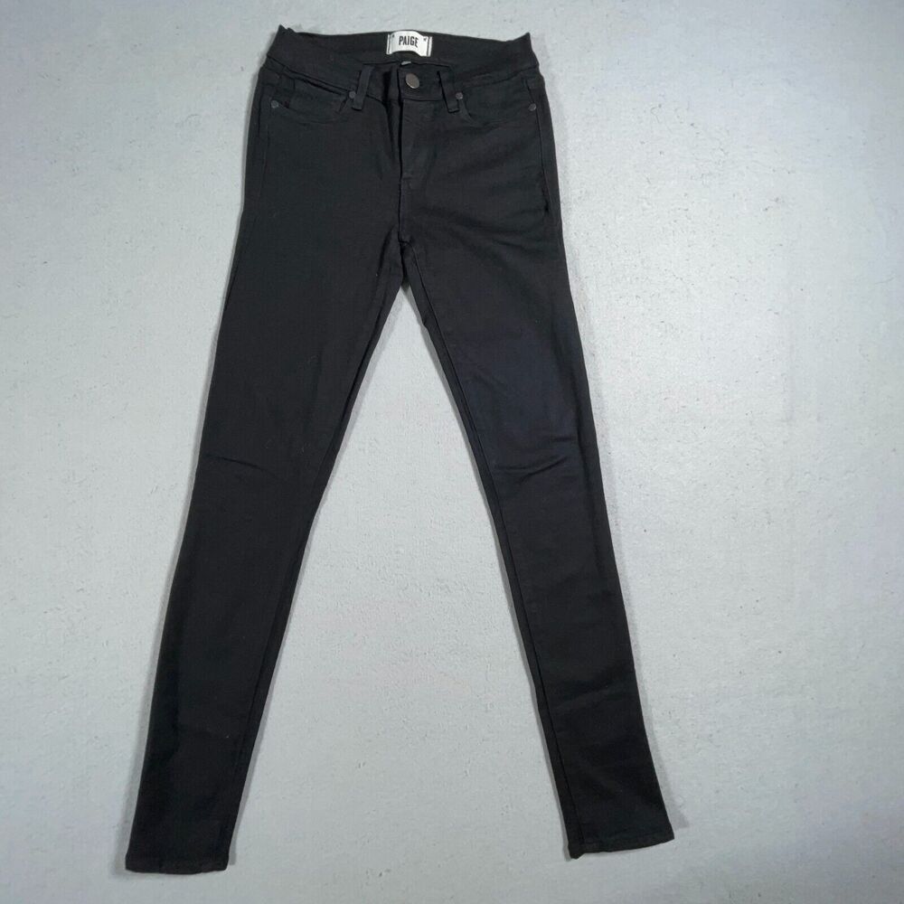 Paige Jeans‎ Womens Verdugo Ankle Skinny size 27 x 30 Black Denim Stretch